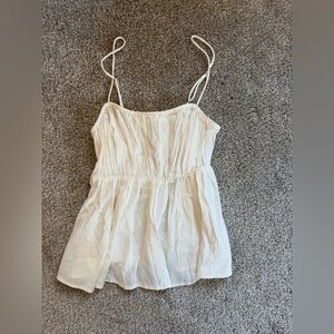 H&M Elegant White Spaghetti Strap Top